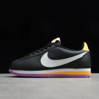 Nike Cortez Black White Yellow Purple Lifestyle Sneakers
