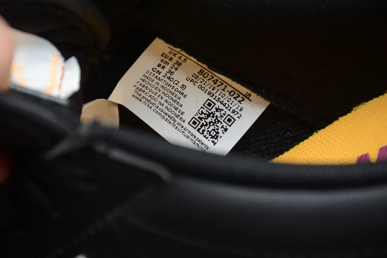 Nike Cortez Black White Yellow Purple Lifestyle Sneakers 16