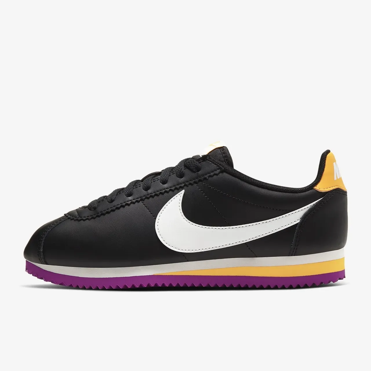 Nike Cortez Black White Yellow Purple Lifestyle Sneakers 18