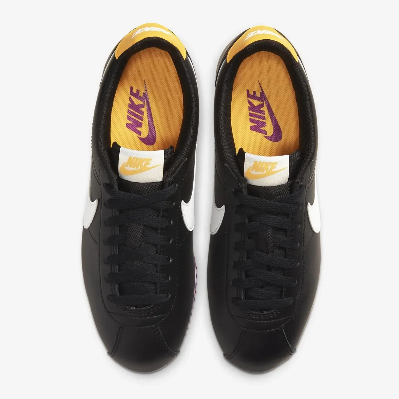 Nike Cortez Black White Yellow Purple Lifestyle Sneakers 20