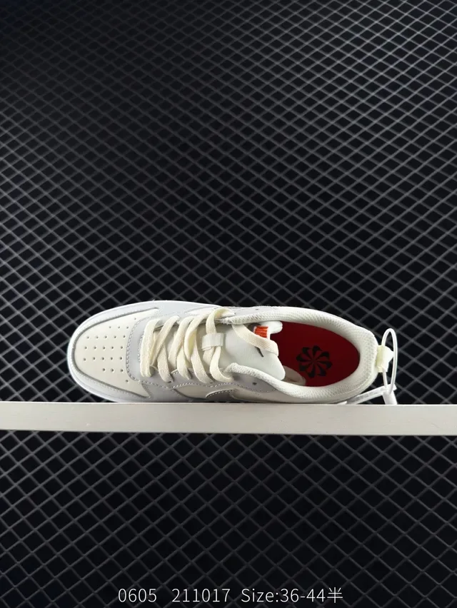 Nike Court Borough Low Off-White and Light Gray Lifestyle Sneakers 4