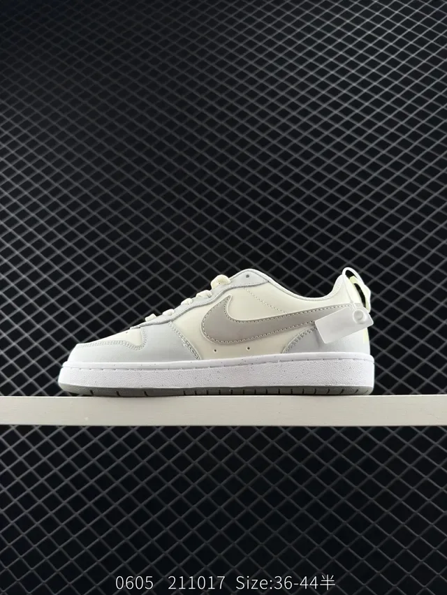 Nike Court Borough Low Off-White and Light Gray Lifestyle Sneakers 5