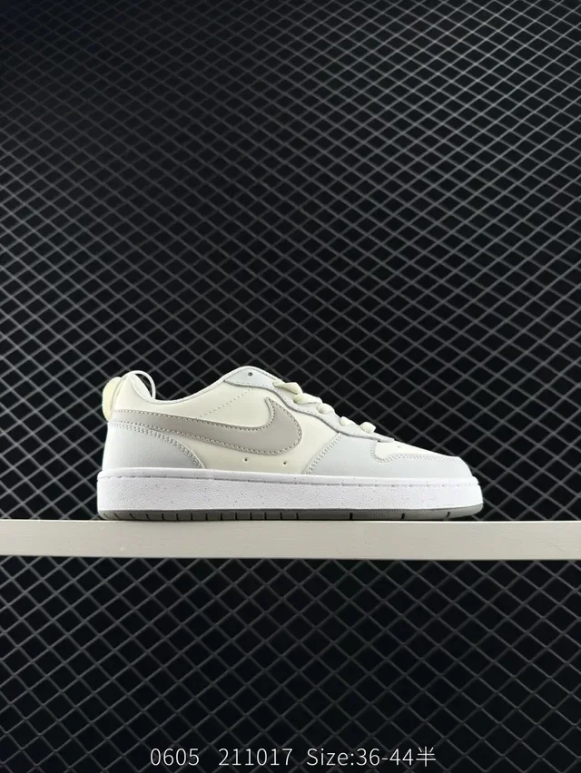 Nike Court Borough Low Off-White and Light Gray Lifestyle Sneakers 6