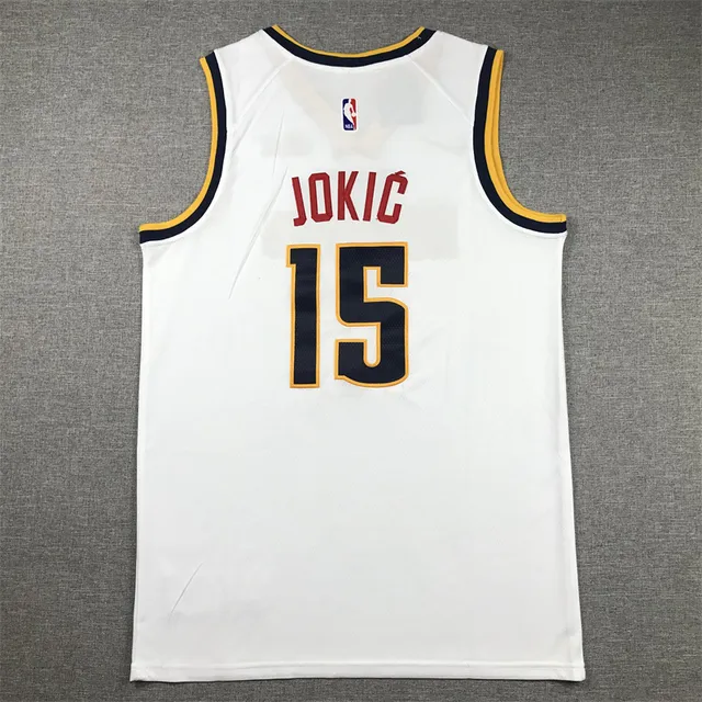 Nike Denver Nuggets Nikola Jokić #15 Blanc Marine sans manches en maille 2