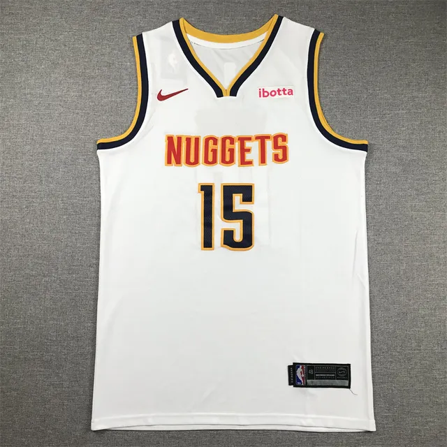 Nike Denver Nuggets Nikola Jokić #15 Blanc Marine sans manches en maille 3