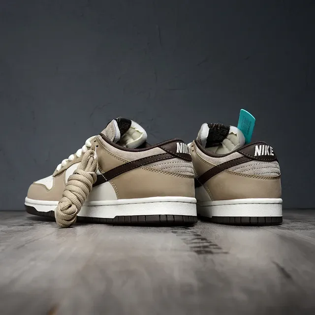 Nike Dunk Low Beige Brown White Lifestyle Sneakers 4