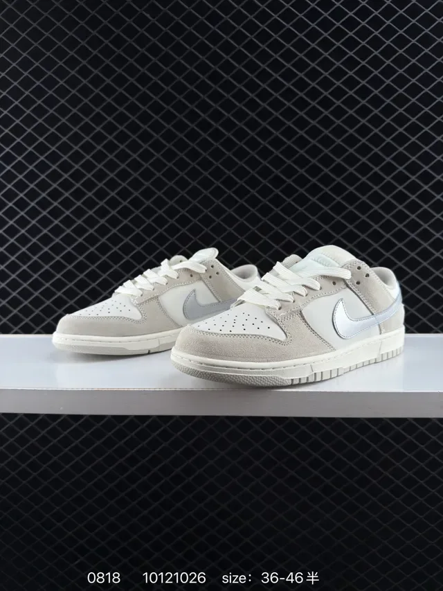 Nike Dunk Low Beige Metallic Silver Lifestyle Sneakers 3