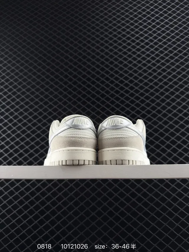 Nike Dunk Low Beige Metallic Silver Lifestyle Sneakers 4