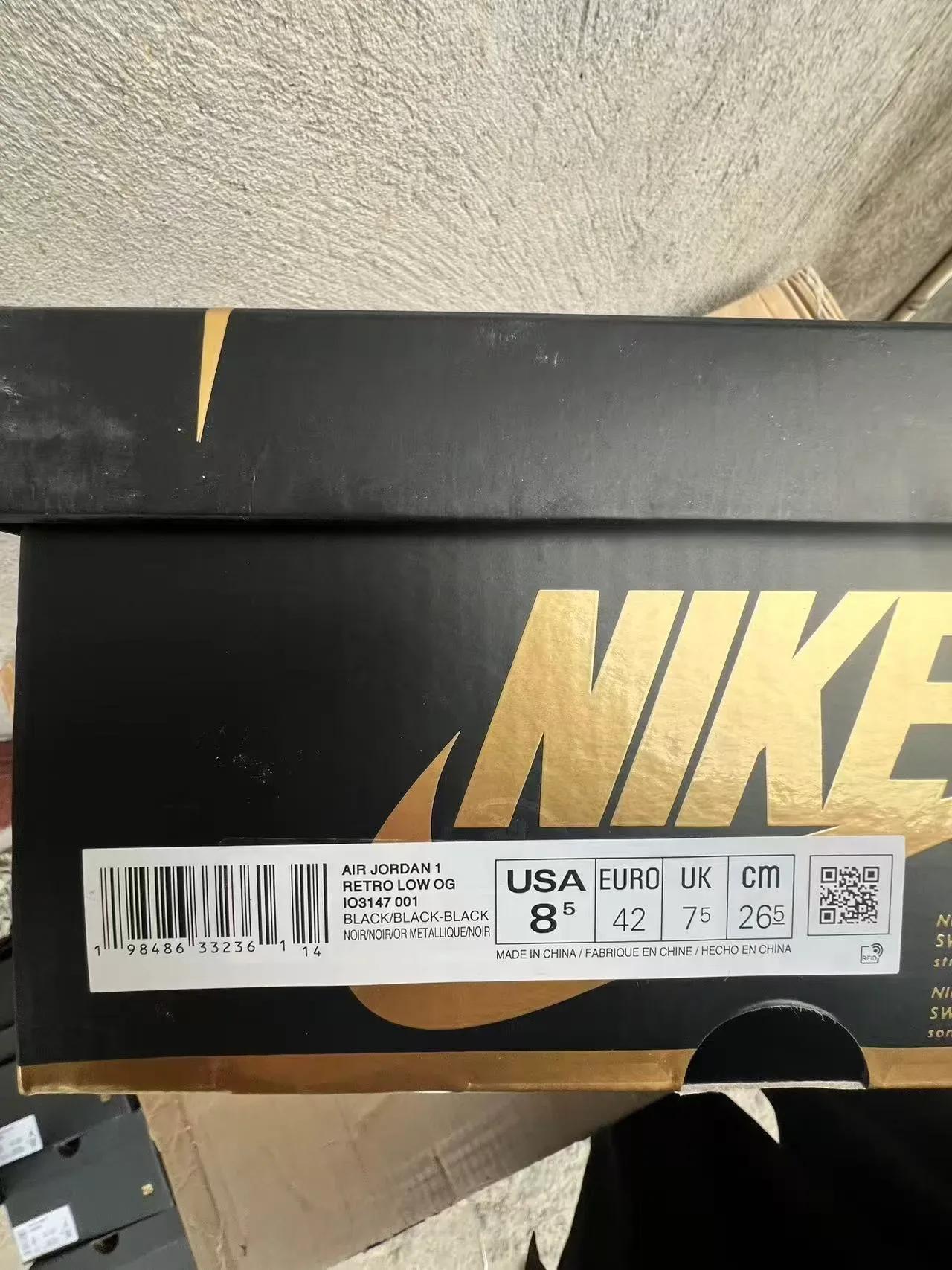 Nike Dunk Low Black Embossed Leather Lifestyle Sneakers 9