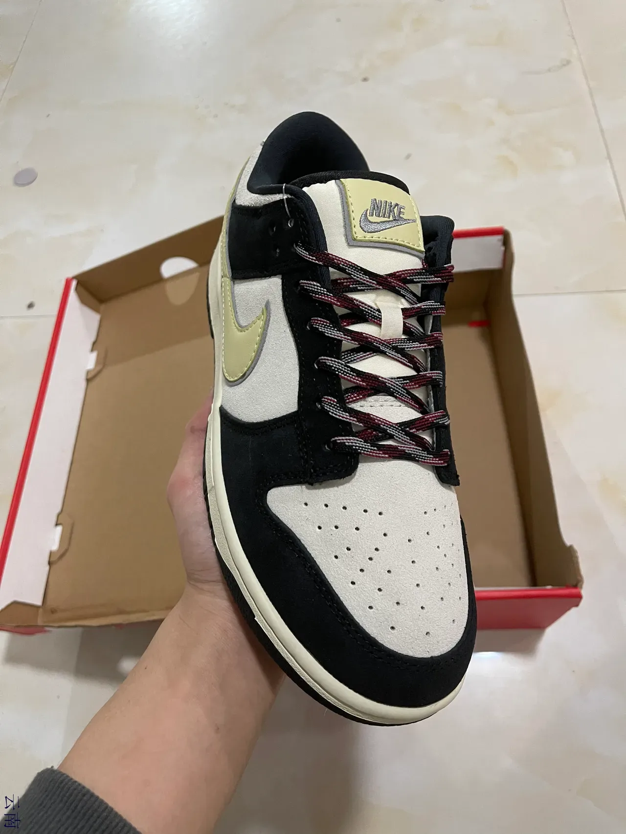 Nike Dunk Low Black Off-White Pale Yellow Lifestyle Sneakers 2