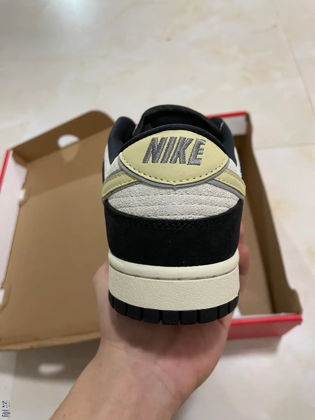 Nike Dunk Low Black Off-White Pale Yellow Lifestyle Sneakers 6