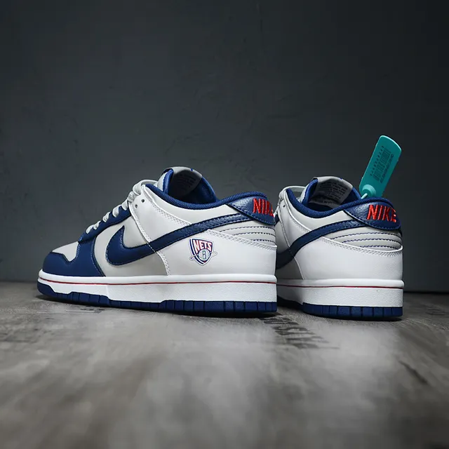 Nike Dunk Low Gray White Navy Lifestyle Sneakers 4