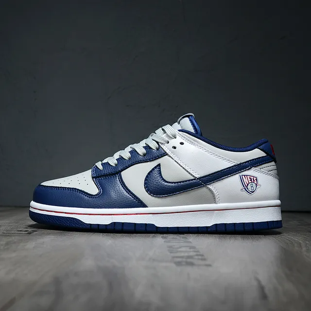 Nike Dunk Low Gray White Navy Lifestyle Sneakers 7