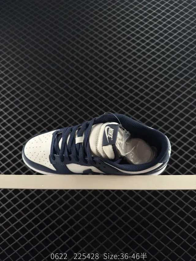 Nike Dunk Low Navy and White Lifestyle Sneakers 3