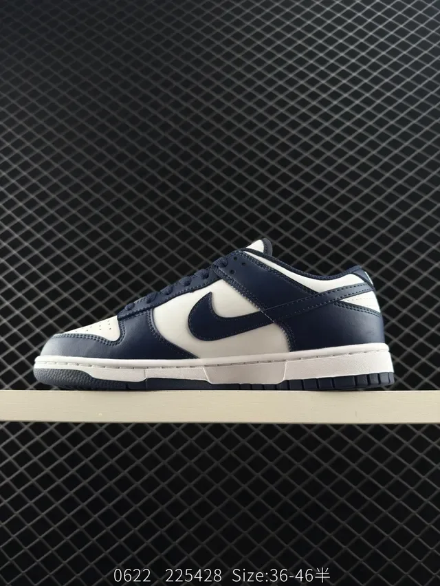 Nike Dunk Low Navy and White Lifestyle Sneakers 4