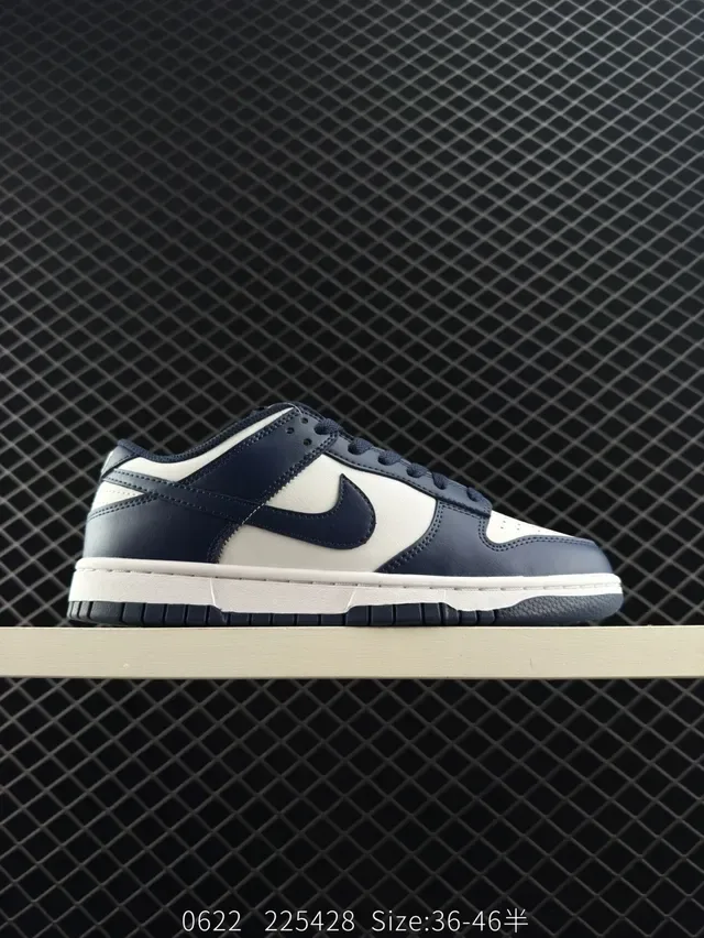 Nike Dunk Low Navy and White Lifestyle Sneakers 5