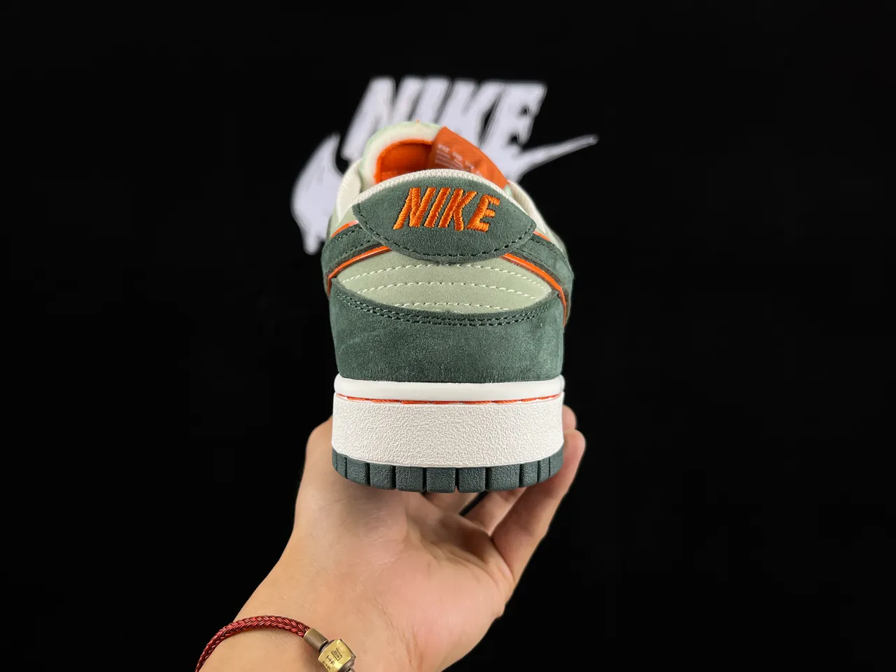 Nike Dunk Low Camurça Verde Oliva e Laranja Sapatilhas de Skateboard 6