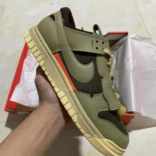 Nike Dunk Low Olive Green Orange Accent Lifestyle Sneakers
