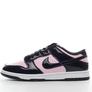 Nike Dunk Low Pink and Black Patent Lifestyle Sneakers
