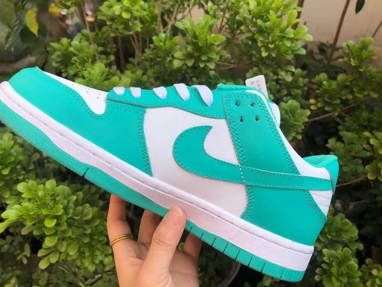 Nike Dunk Low Turquoise and White Lifestyle Sneakers 6