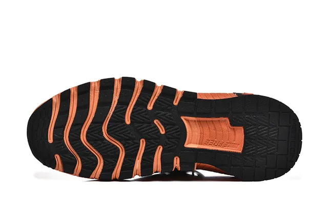 Nike Free-Inspired Chaussures de course en tricot noir et orange 4