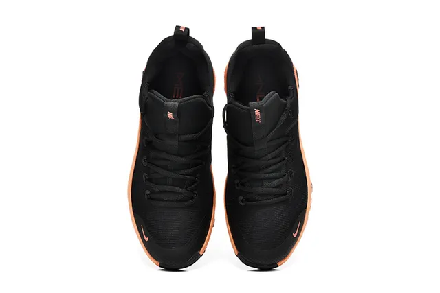 Nike Free-Inspired Chaussures de course en tricot noir et orange 6