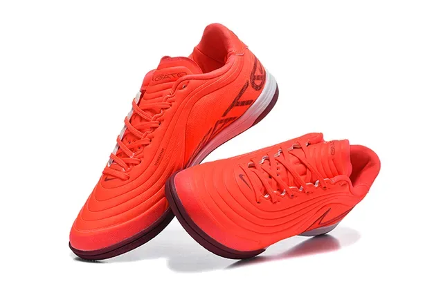 Nike Futsal Orange Burgundy Low-Top Wave-Patterned Upper Indoor Soccer Shoes 2