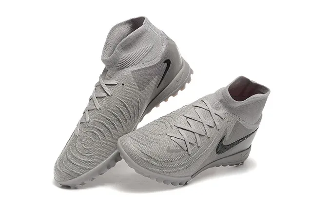 Nike Gris Noir Flyknit Upper Turf Chaussures de Football 3