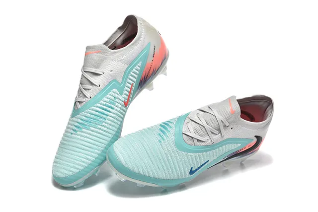 Nike ग्रे ব্লু লো-কাট সক-ফিট কলার টেক্সচার্ড নিট আপার ফার্ম-গ্রাউন্ড ফুটবল জুতা 2