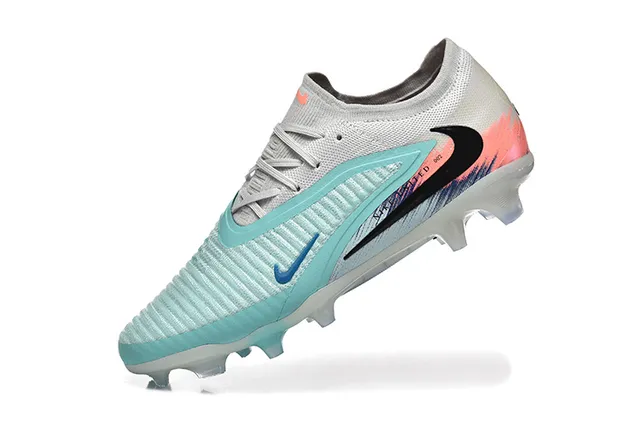 Nike ग्रे ব্লু লো-কাট সক-ফিট কলার টেক্সচার্ড নিট আপার ফার্ম-গ্রাউন্ড ফুটবল জুতা 4