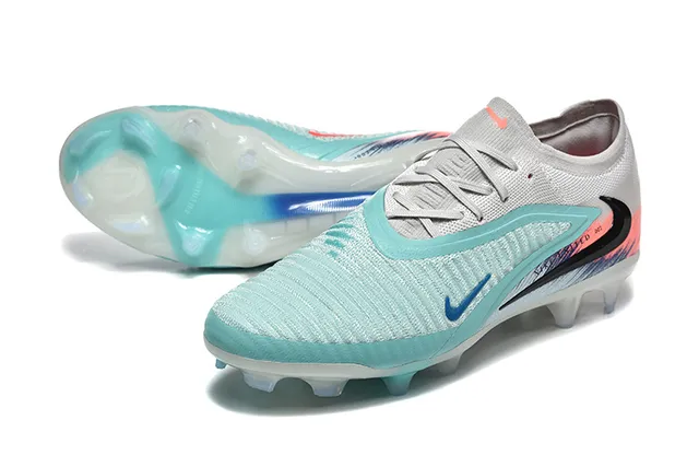 Nike ग्रे ব্লু লো-কাট সক-ফিট কলার টেক্সচার্ড নিট আপার ফার্ম-গ্রাউন্ড ফুটবল জুতা 6
