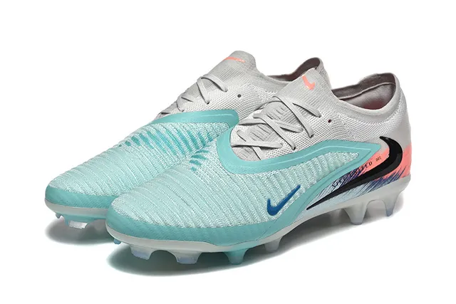 Nike ग्रे ব্লু লো-কাট সক-ফিট কলার টেক্সচার্ড নিট আপার ফার্ম-গ্রাউন্ড ফুটবল জুতা 8