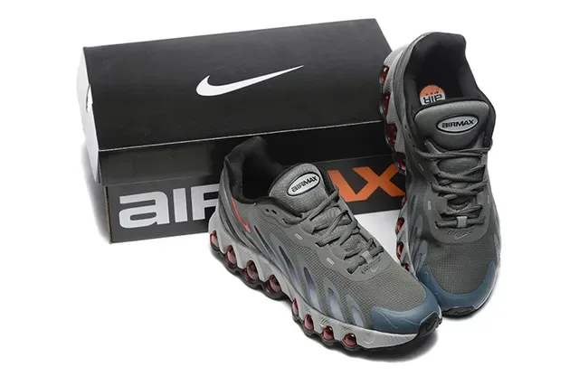 Nike Gris Rouge Maille Supérieure Jaula Synthétique Overlays Chaussures de Running 2