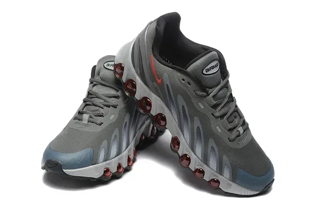 Nike Gris Rouge Maille Supérieure Jaula Synthétique Overlays Chaussures de Running 4