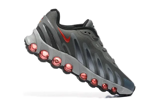 Nike Gris Rouge Maille Supérieure Jaula Synthétique Overlays Chaussures de Running 7