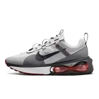 Nike Gray Red Mesh Upper Visible Air Cushioning Unit Lifestyle Sneakers