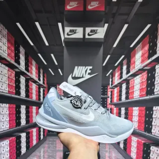 Nike Gray White Low-Top Knit Mesh Upper Basketball Shoes