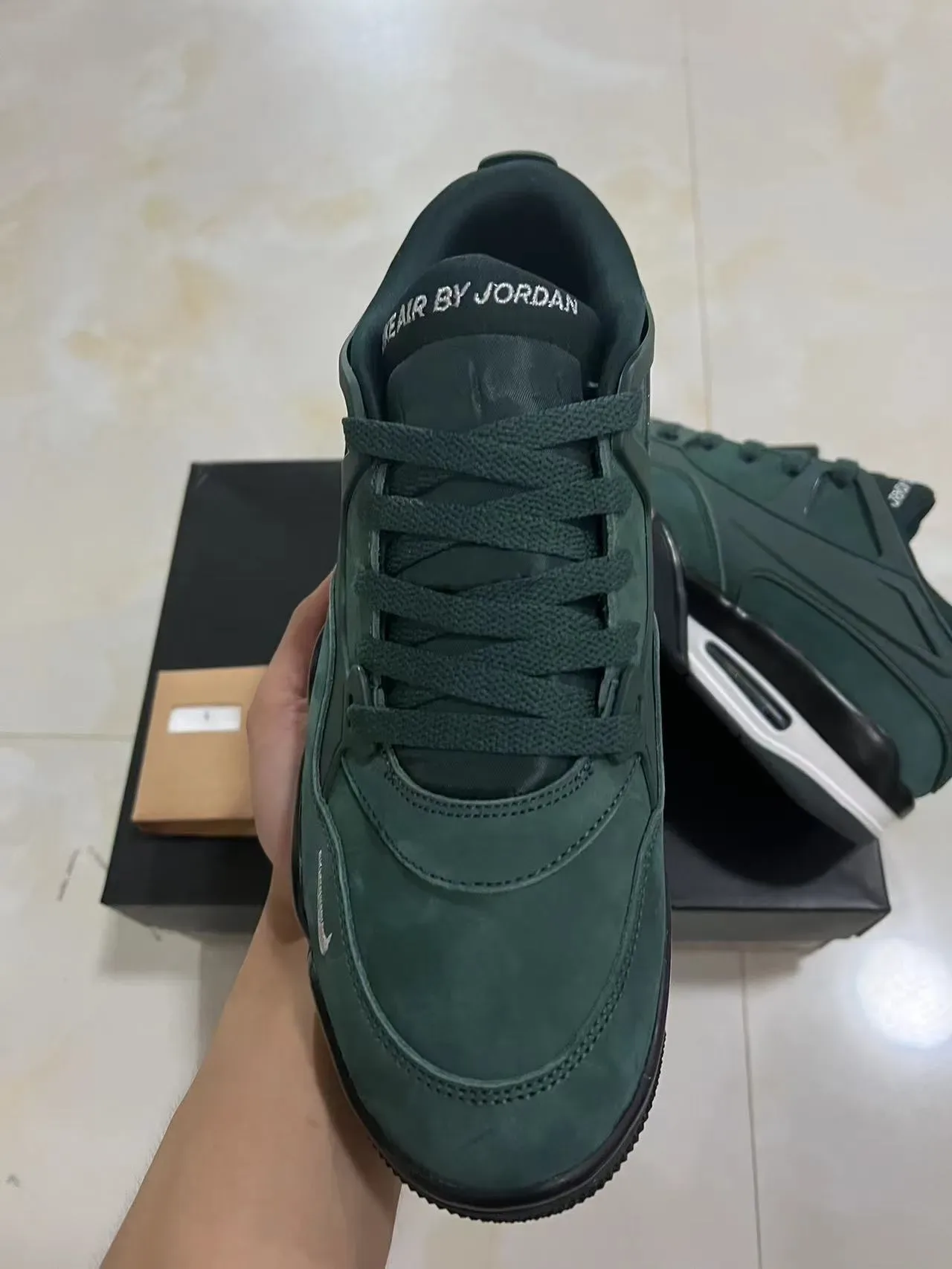 Nike Green Black Dark Suede And Synthetic Upper Sculpted Midsole Lifestyle Sneakers 3