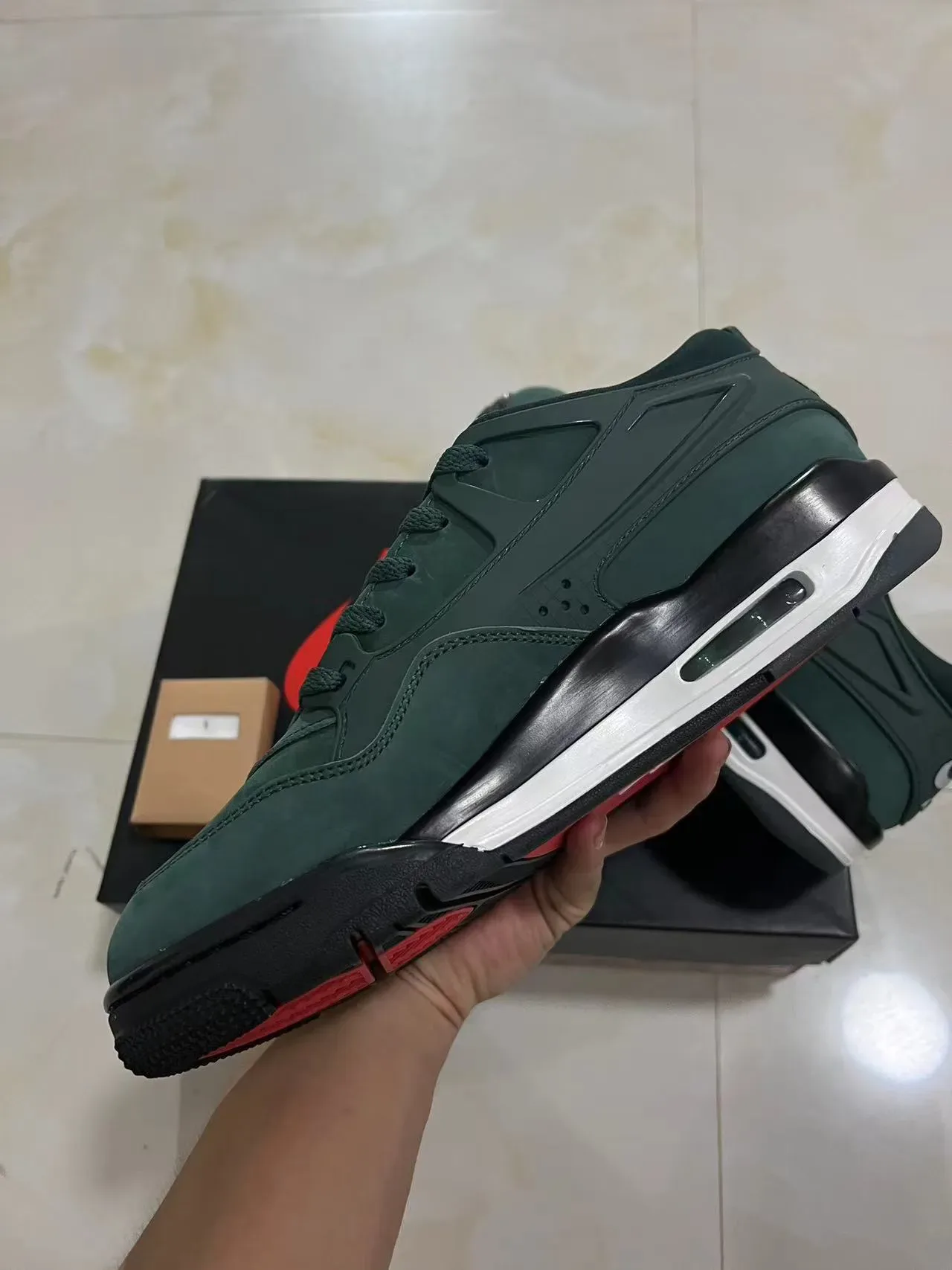 Nike Green Black Dark Suede And Synthetic Upper Sculpted Midsole Lifestyle Sneakers 5