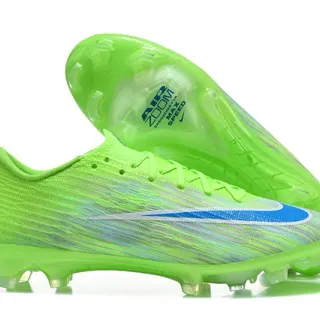 Nike Green Blue Low-Cut Knit Upper Dynamic Fit Collar Firm-Ground Soccer Shoes