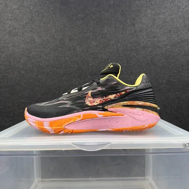 Nike GT Cut Black Orange Powder Flame Print Basketball Shoes 2