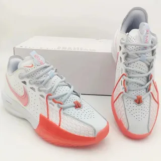 Nike GT3 White Orange Perforated Mesh Cage Basketball Shoes