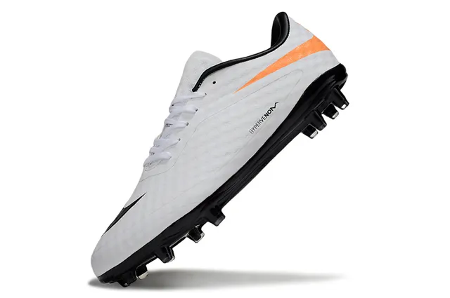 Nike Hypervenom White Orange Low-Cut Synthetic Upper Textured Forefoot Firm-Ground Soccer Shoes 3
