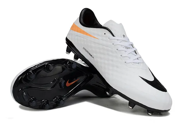 Nike Hypervenom White Orange Low-Cut Synthetic Upper Textured Forefoot Firm-Ground Soccer Shoes 4