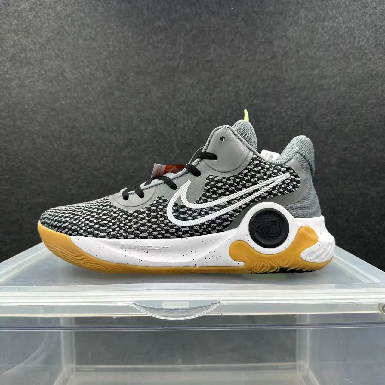 Nike KD Black Gray Woven Knit Upper Integrated Heel Counter Basketball Shoes 2