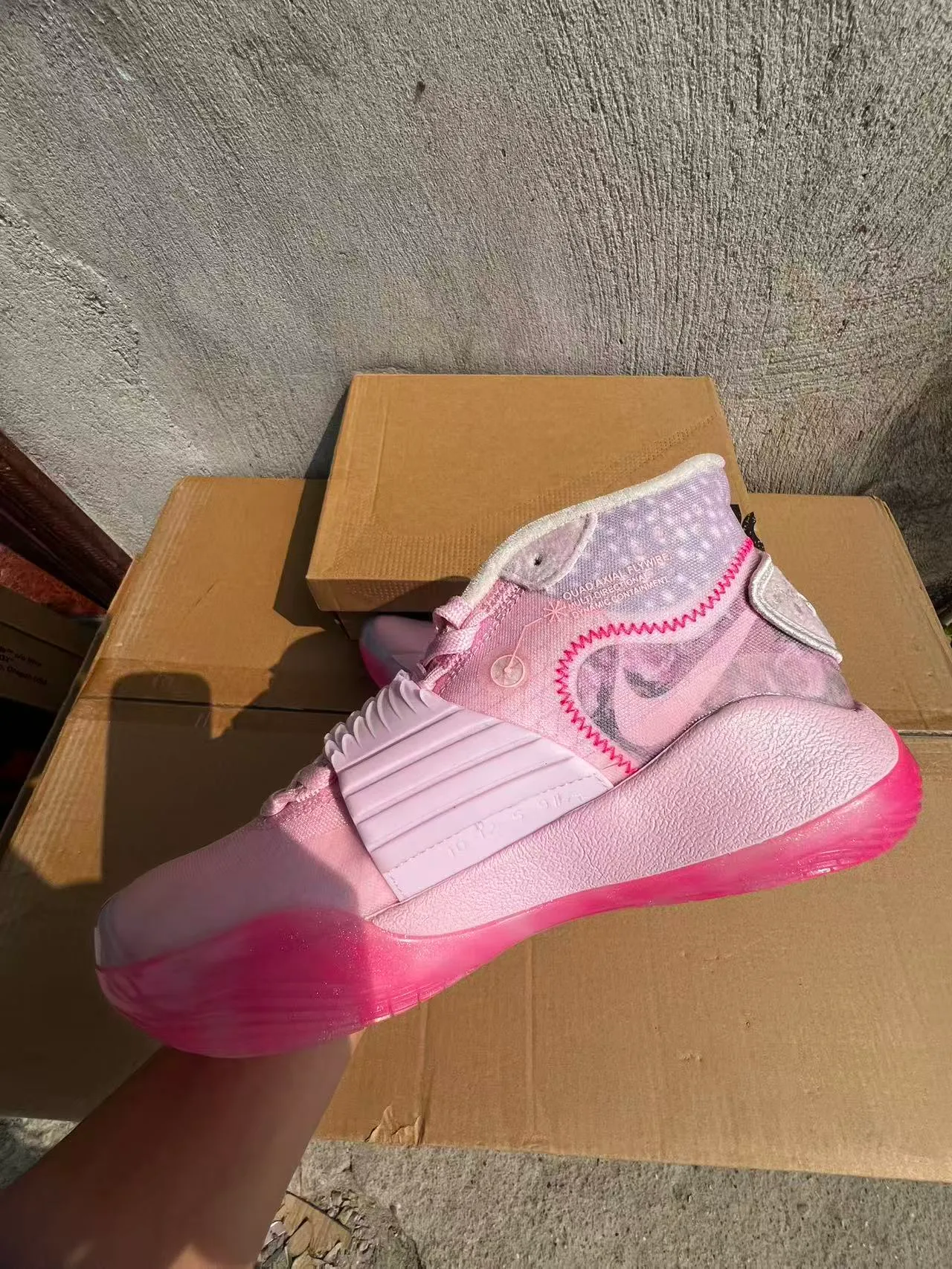Nike KD Pink Purple High-Top Silhouette Layered Mesh And Synthetic Upper Basketball Shoes 6