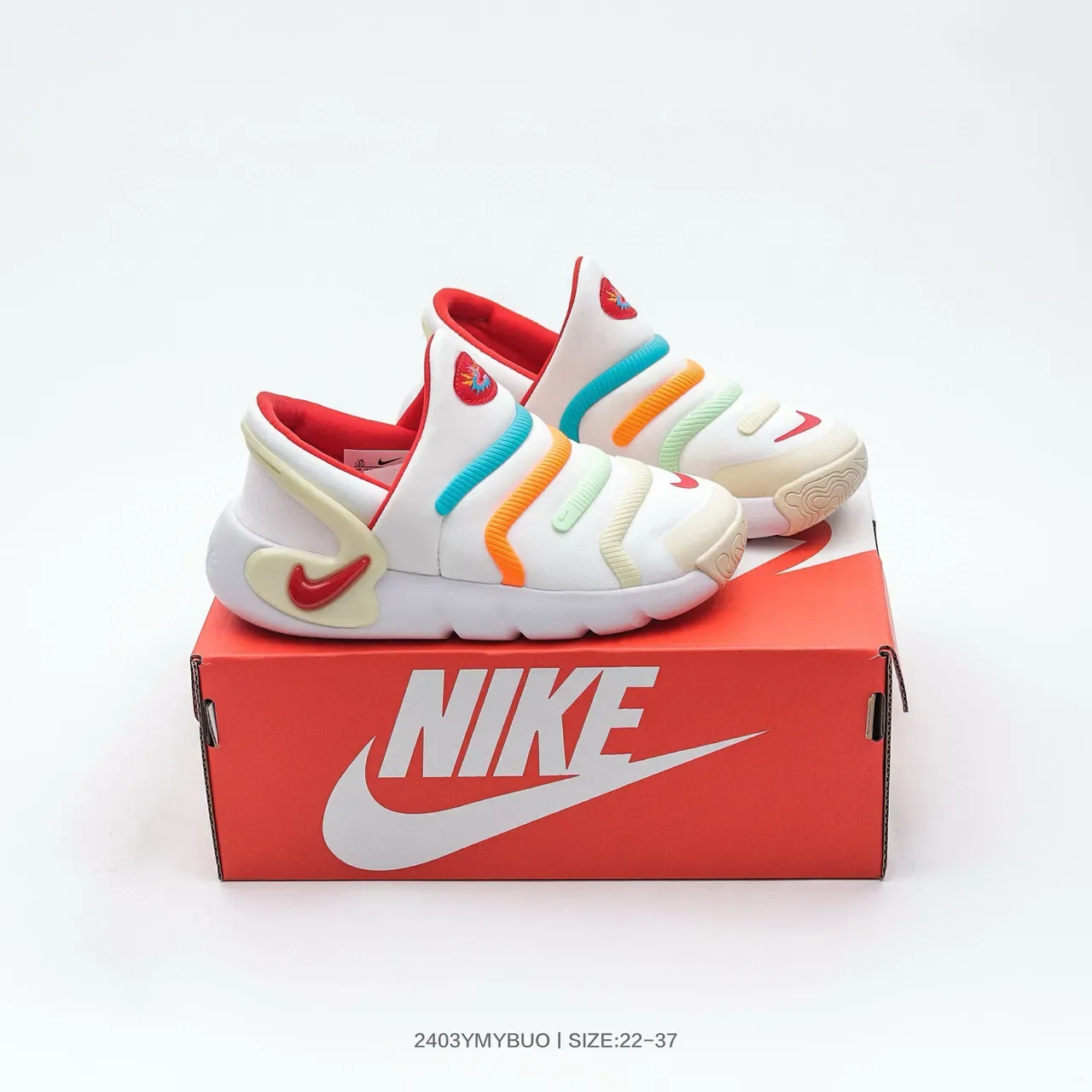Nike Kids Slip-On Clog Multicolor Striped Lifestyle Sneakers 16