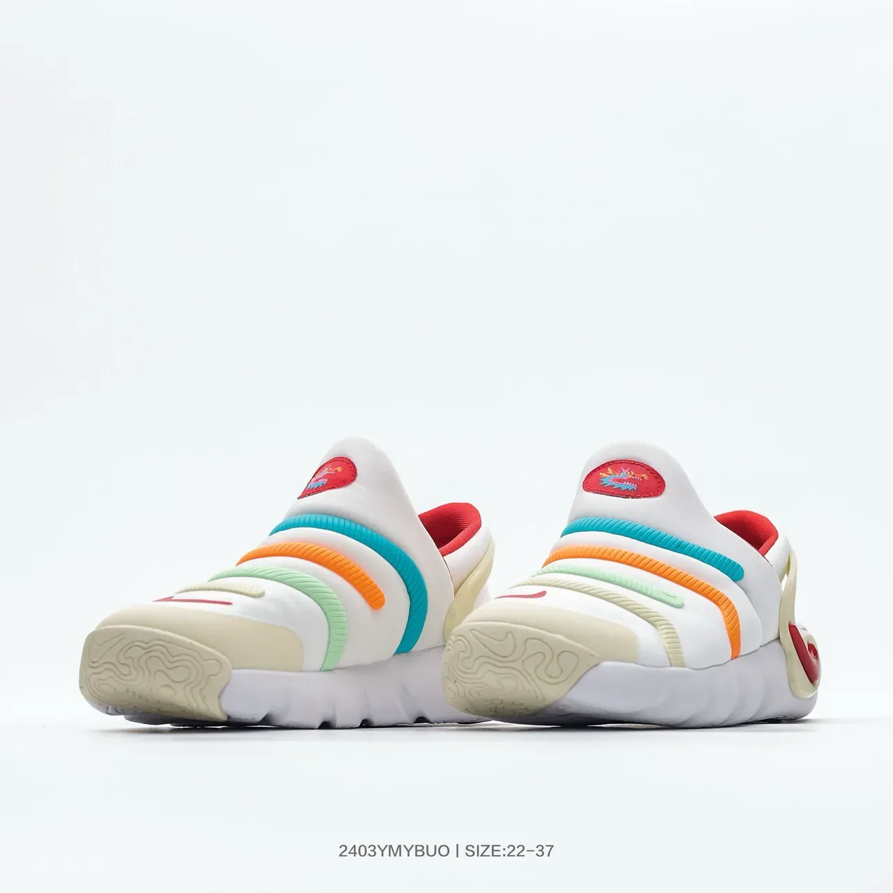 Nike Kids Slip-On Clog Multicolor Striped Lifestyle Sneakers 20
