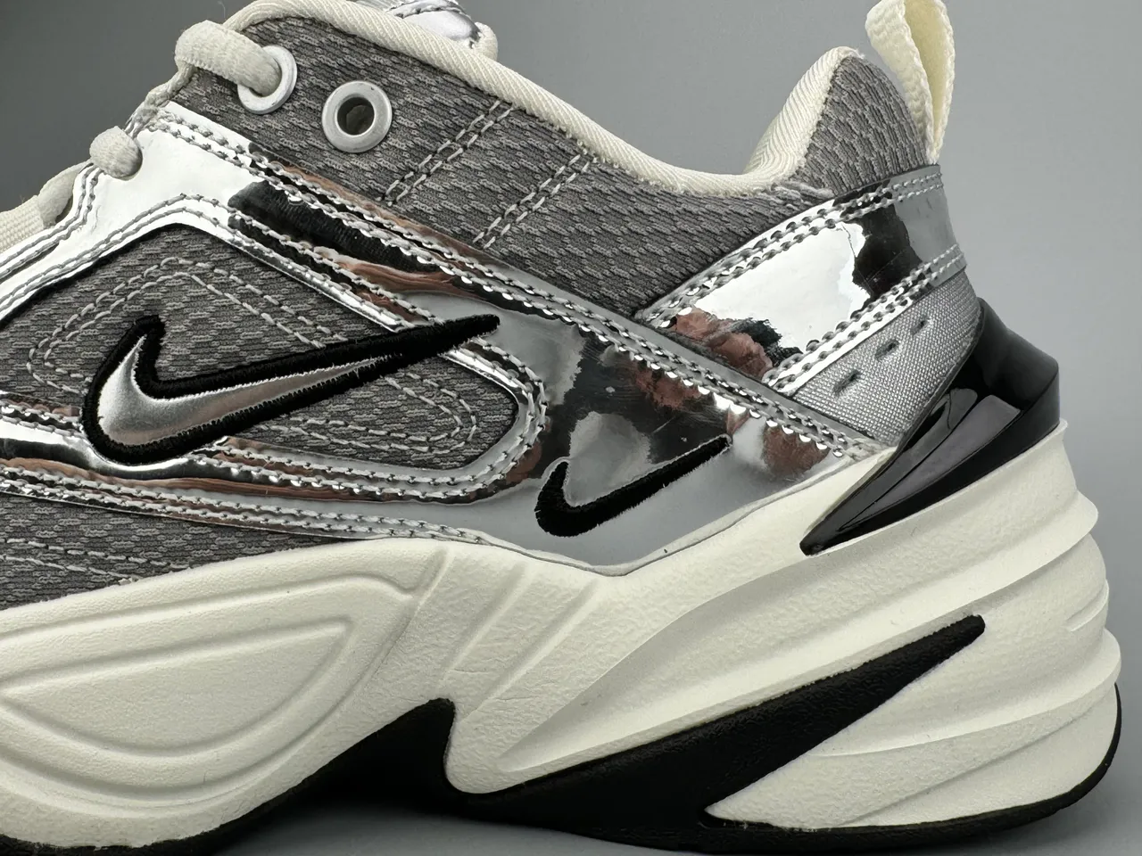 Nike M2K Tekno Silver Metallic Chunky Sneakers 5