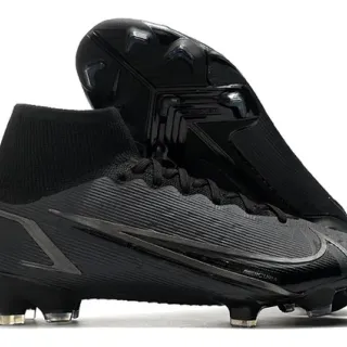Nike Mercurial High-Cut Black Firm-Ground Soccer Shoes
